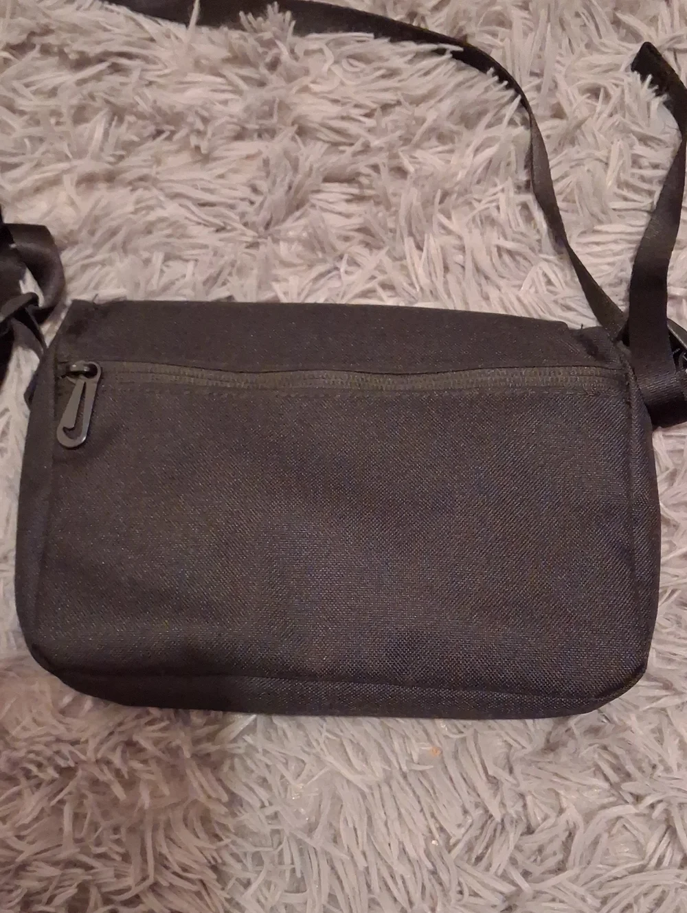 Nike Black Messenger Bag with White Swoosh